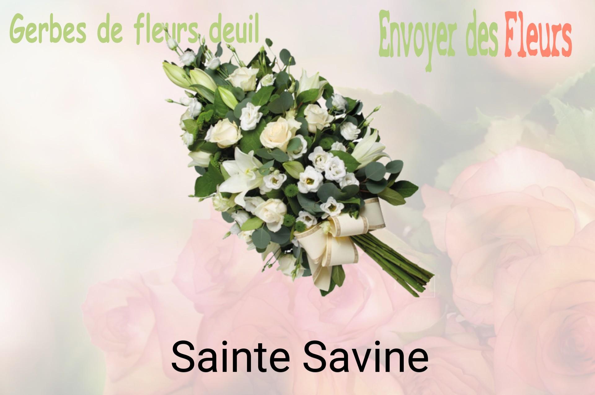 Gerbe de fleurs de deuil livrée à Sainte-Savine
